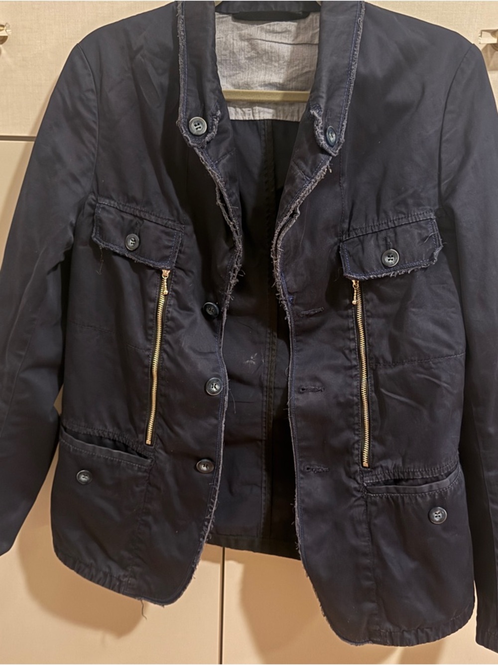 Marithe Francois Girbaud Navy Jacket with Zippers